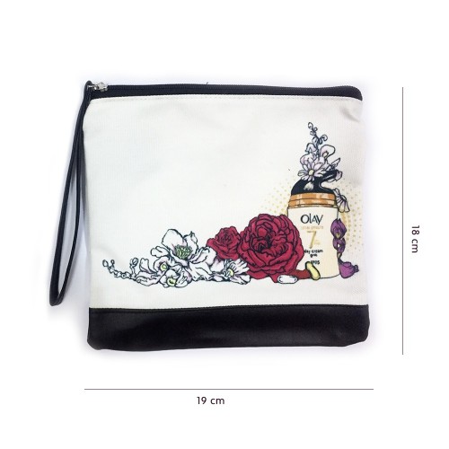 Pouch Printing Flower White